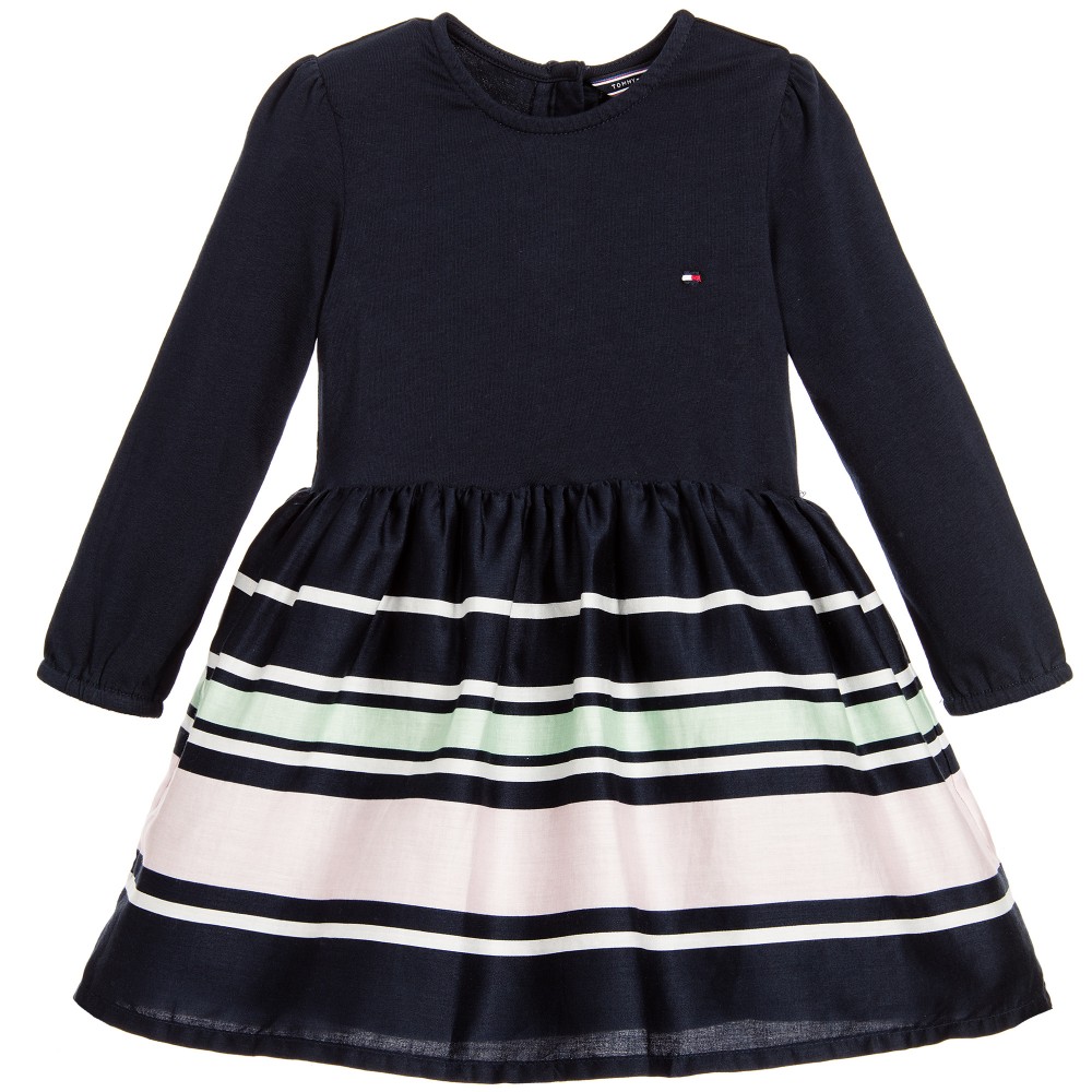 tommy hilfiger baby girls navy blue pink striped dress 135639 90dfd16dde7e236d7cf7b6b64c50128837debdfd