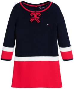 tommy hilfiger navy blue red cotton knitted dress 135614 83ebec3251363ceddf758d2623c94edd0d8f21c6