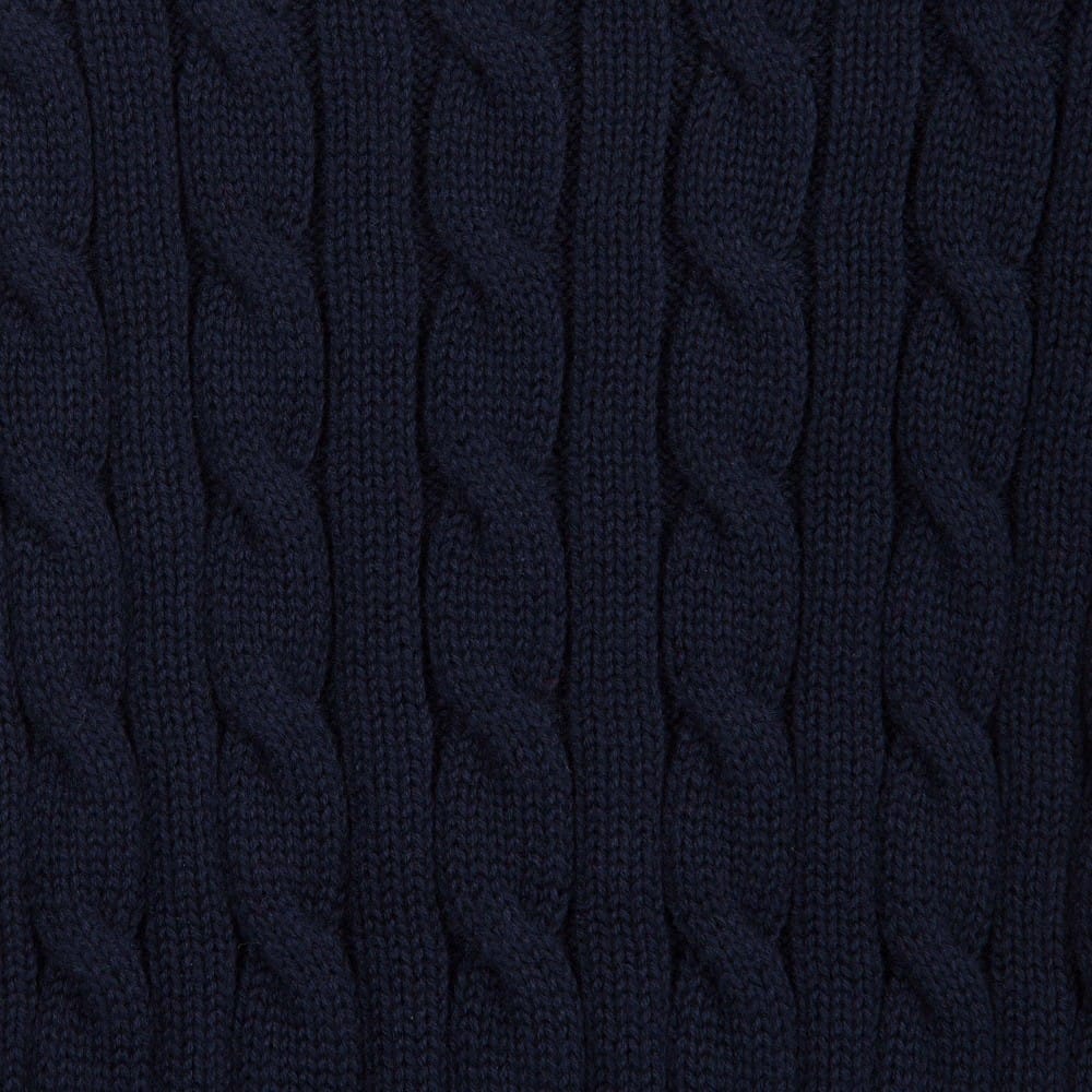 Ralph Lauren Girls Navy Blue Cotton Cable Knit Sweater2