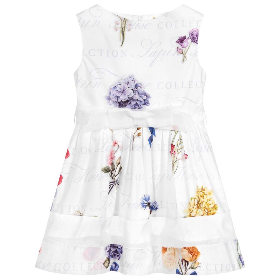 lapin house white cotton floral dress 245234 297beb9711ff7a7cdcc7abef4c0b4e372e8af374