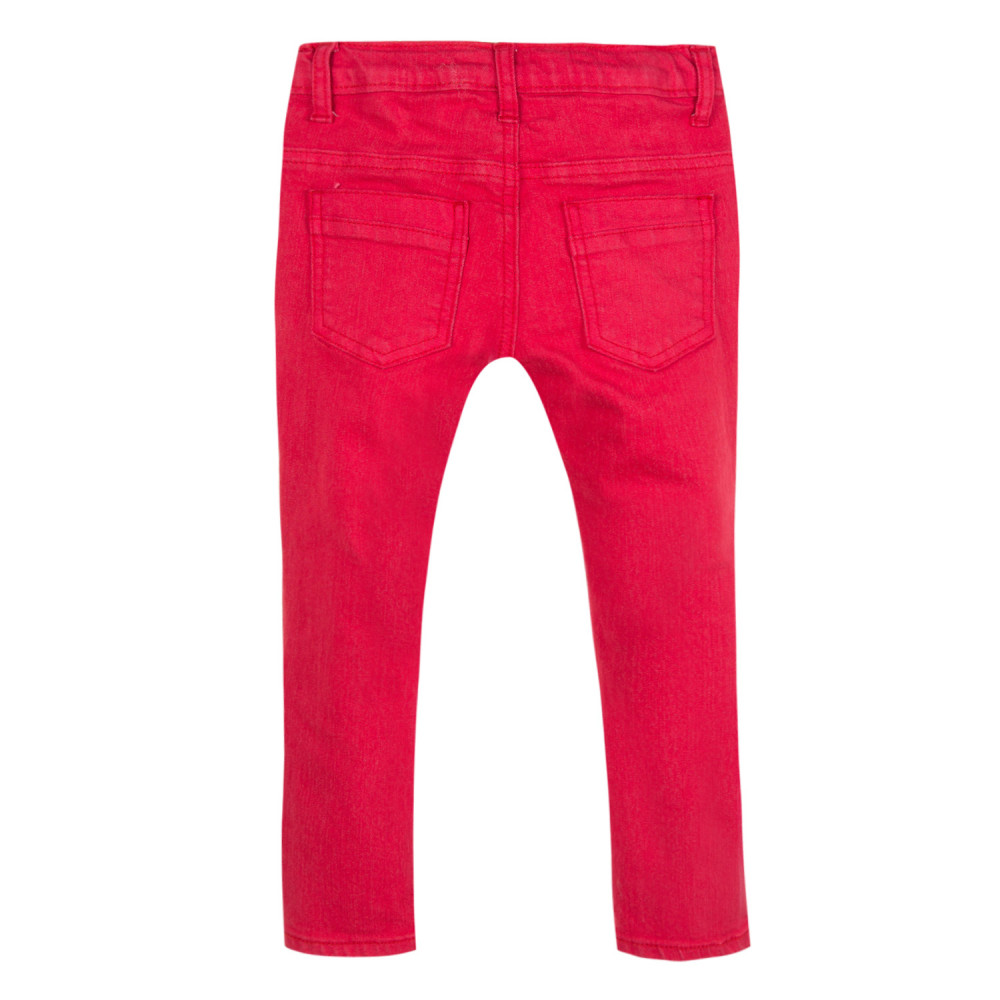 pantalon stretch en denim rouge 1