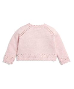S738IA8 01 Pink Knit Cardigan