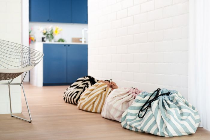 stripes color toy storage bag  playmat