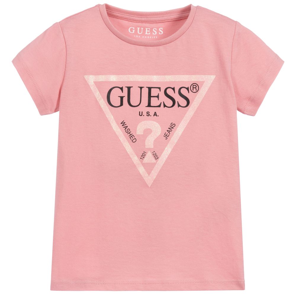 guess pink cotton logo t shirt 300370 ddebdc1de2b1260b516cf0647909f2edbd212074