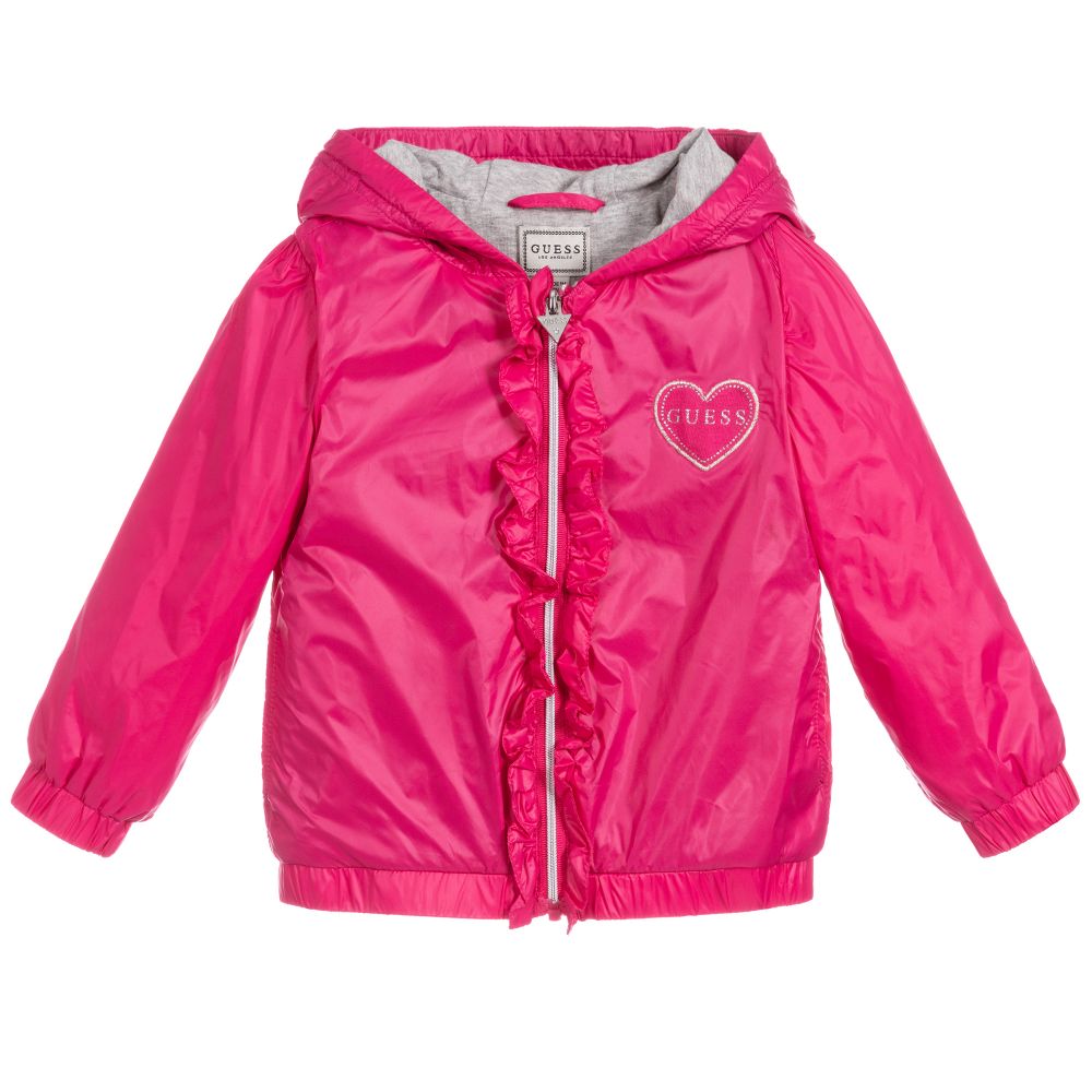 guess pink hooded logo jacket 300479 320d510bcd429caa42754d28e0cf821a84d11928