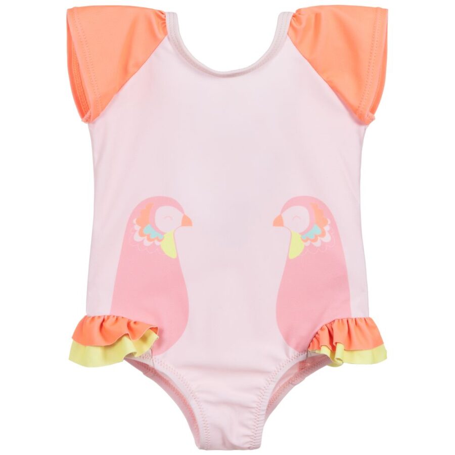 3pommes girls pink bird swimsuit 294791 5c4a0e319c57f21e2e5d39db82b1d302a58fdf7e