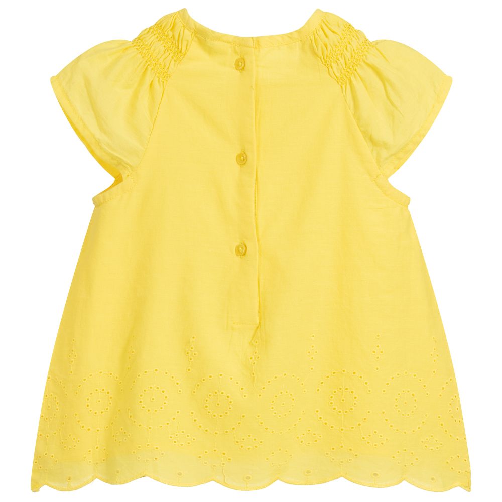 3pommes yellow cotton embroidered blouse 294822 56045743713d9b3d9f5704401df2652760ac3cc7