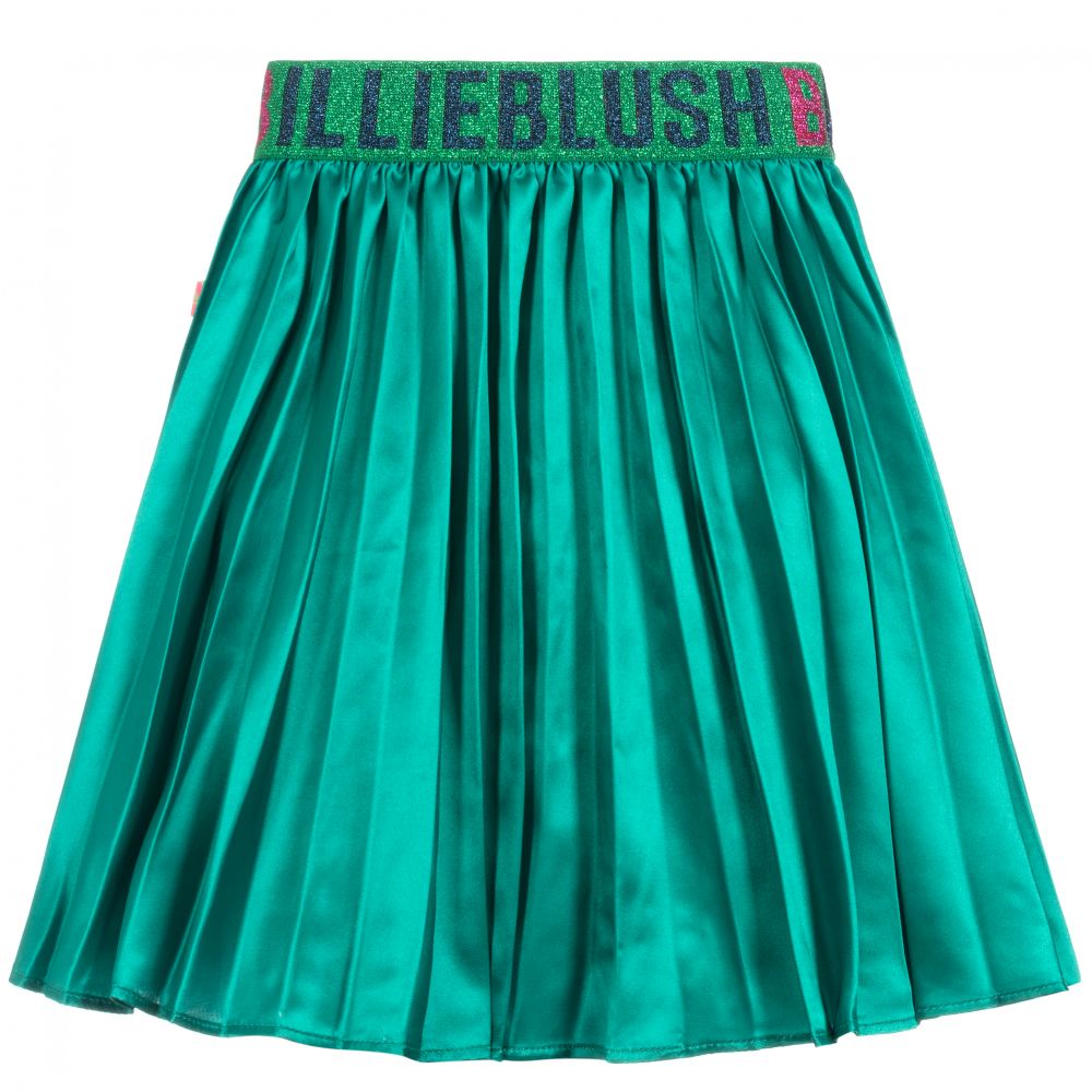 billieblush green pleated satin skirt 337367 c5a3e47e5b4266b24494ce9d34f1a600dd278cf2