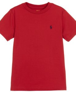 ralph lauren boys red cotton logo t shirt 91247 4d7e1adb56cff84e029e1388f8ed369ebc89f79d