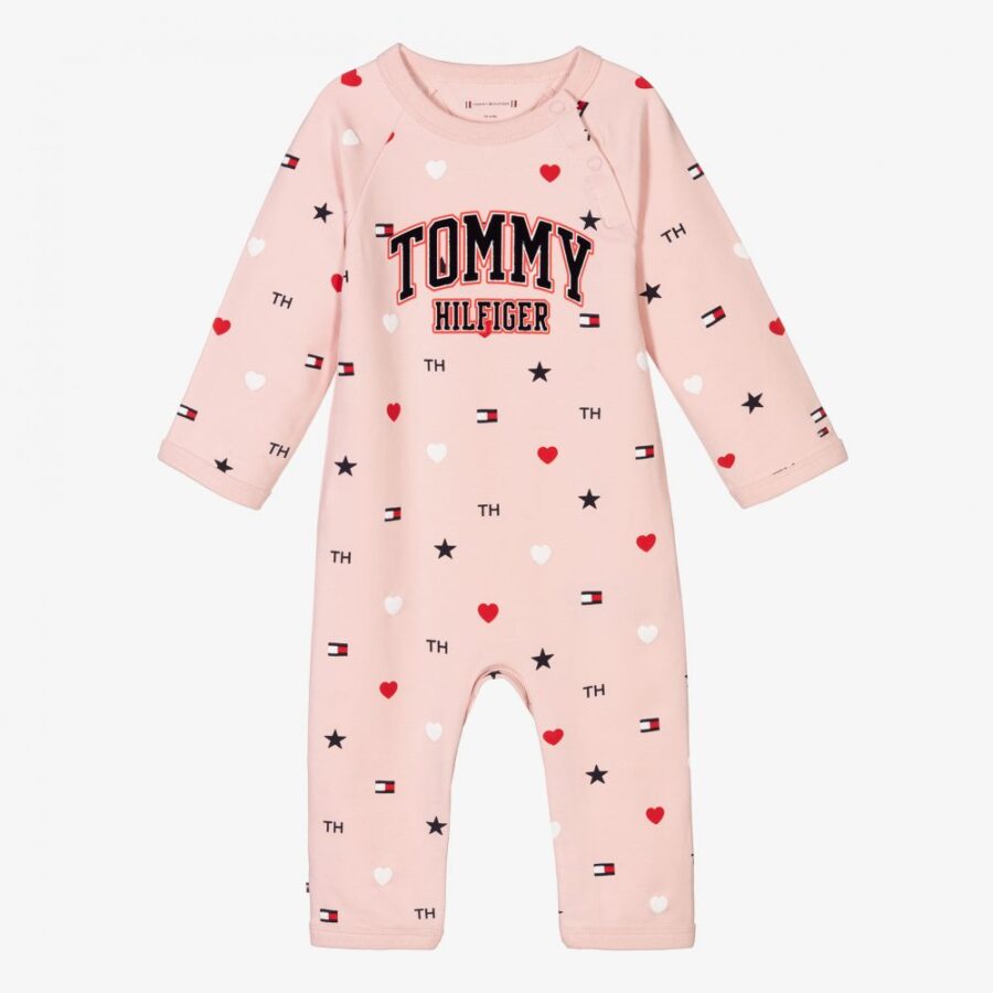tommy hilfiger girls pink cotton baby romper 409571 218d39c3c7d91b21eaa4cf569fbe04ed8de9e198