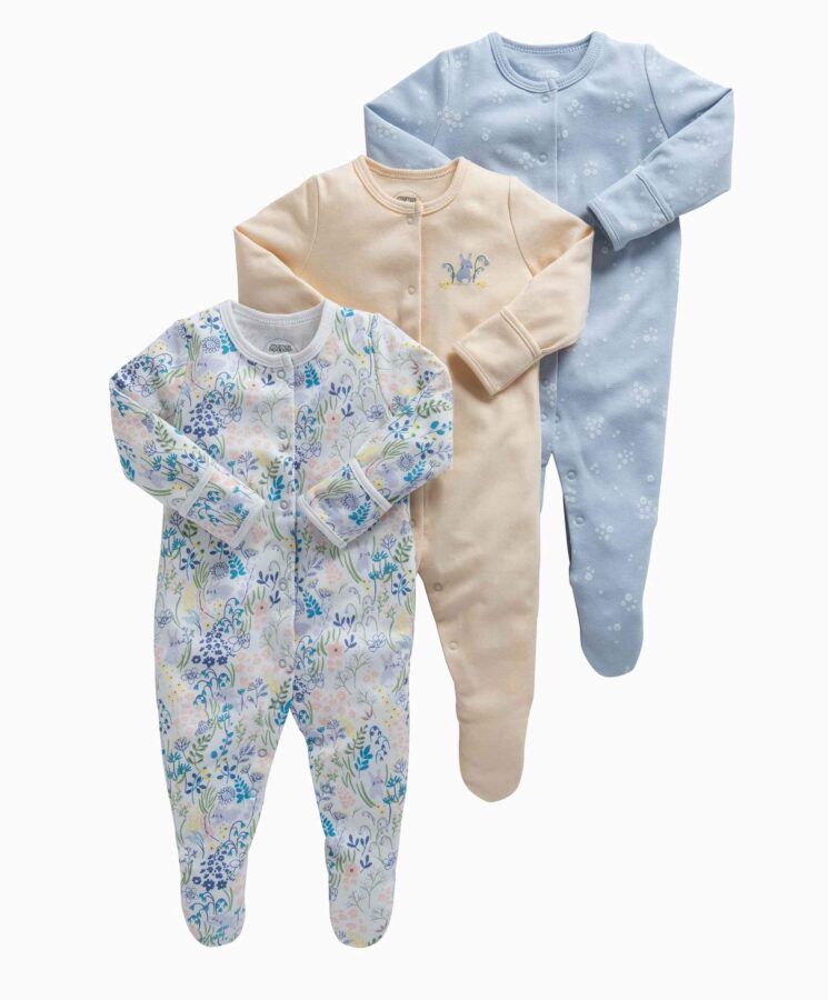 mamas papas multipacks floral bunny jersey cotton sleepsuits 3 pack 30827440767141 1024x1024@2x