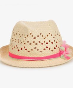 billieblush girls beige pink straw hat 439419 7f751ee2b14f9d094b2b237cf12c68436cf0d53e