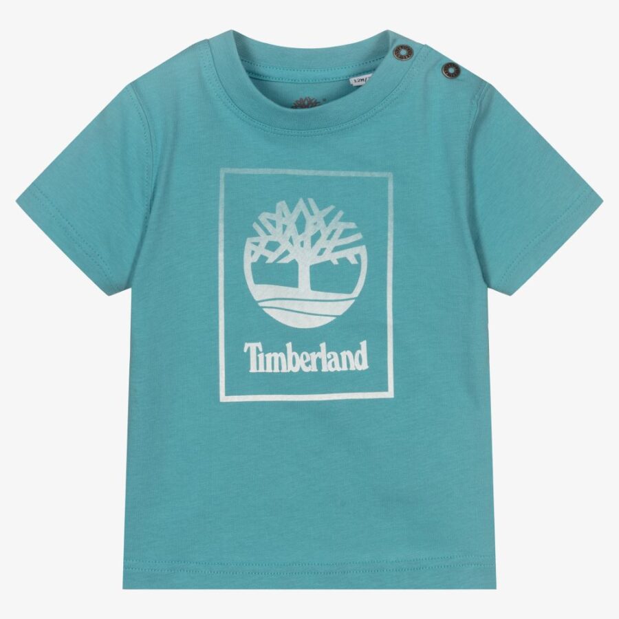 timberland boys aqua blue logo t shirt 438665 ede9a7524bcfac73acac5ceba93be9bede370e0c